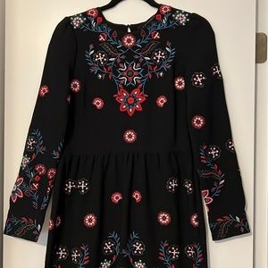 Embroidered Long Sleeve Dress
